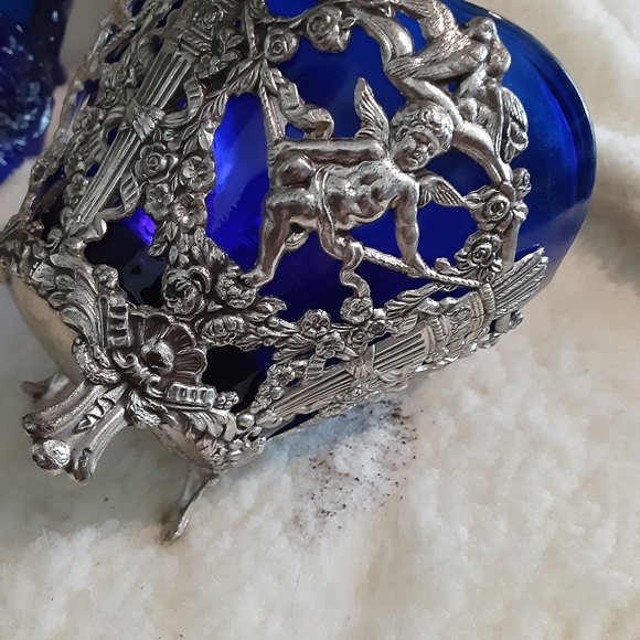 Cobalt Blue glass with silver metal - Picture 6 of 11
